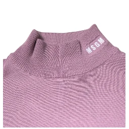 Purple Wool Knit Turtle Neck Long Sleeve Pullover Sweater