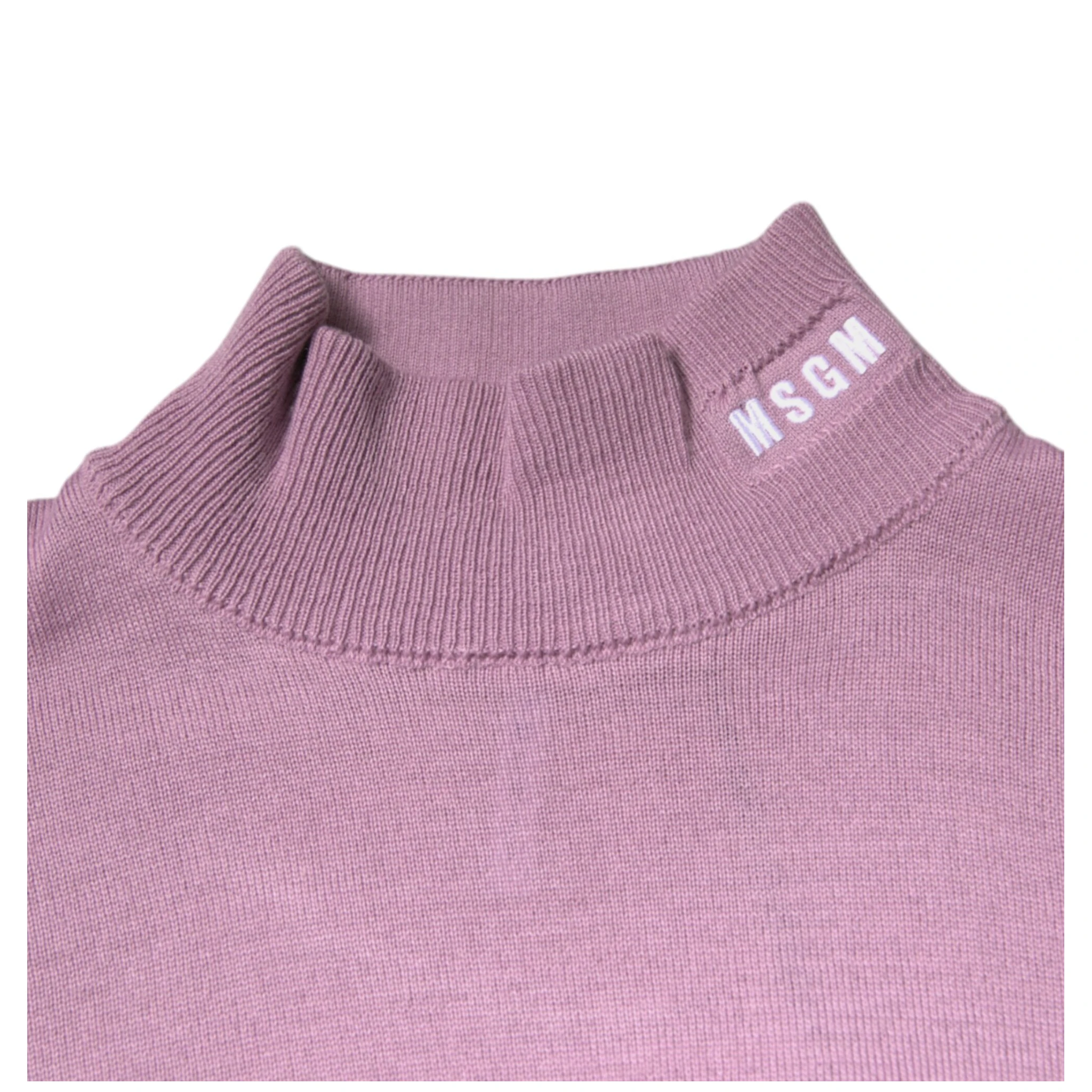 Purple Wool Knit Turtle Neck Long Sleeve Pullover Sweater