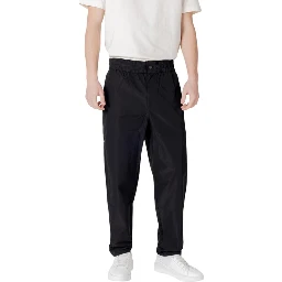 Relaxed Fit Men's Black Trousers