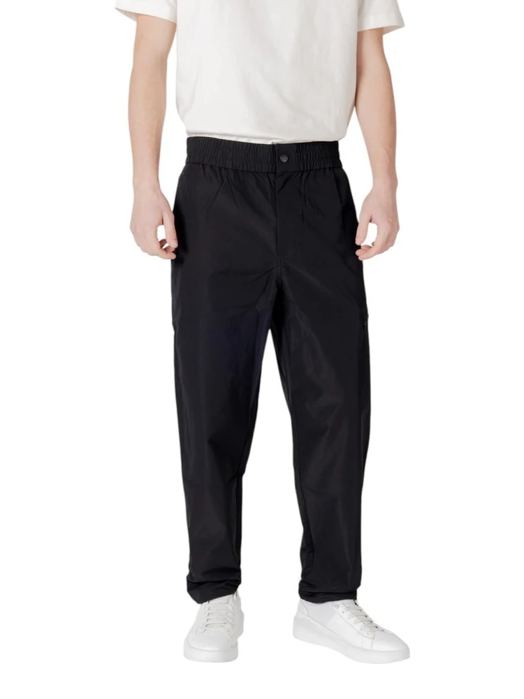 Relaxed Fit Men's Black Trousers