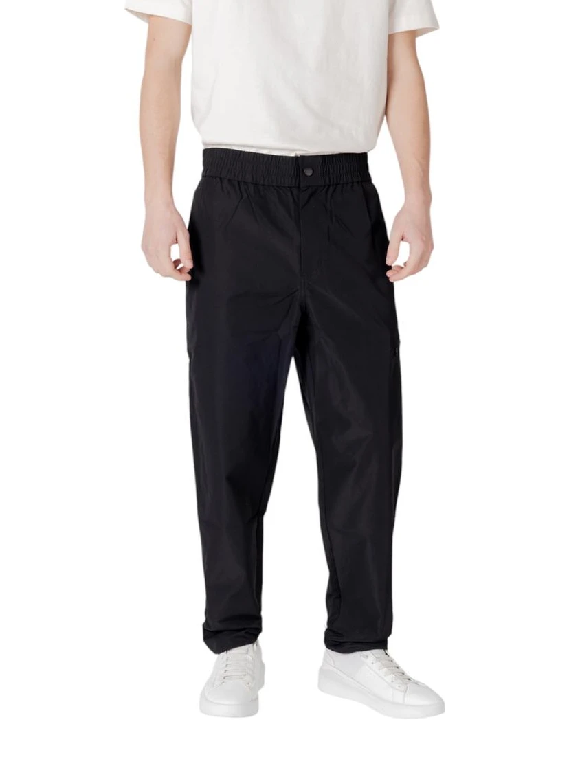 Relaxed Fit Men's Black Trousers