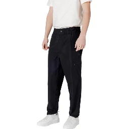 Relaxed Fit Men's Black Trousers