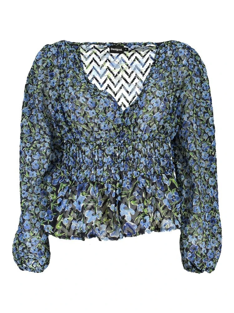 Blue Polyester Pattern Shirt