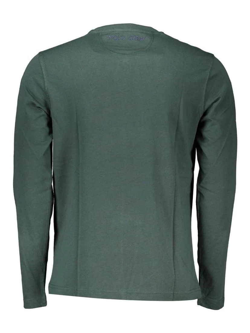 Green Cotton Long Sleeve T-Shirt