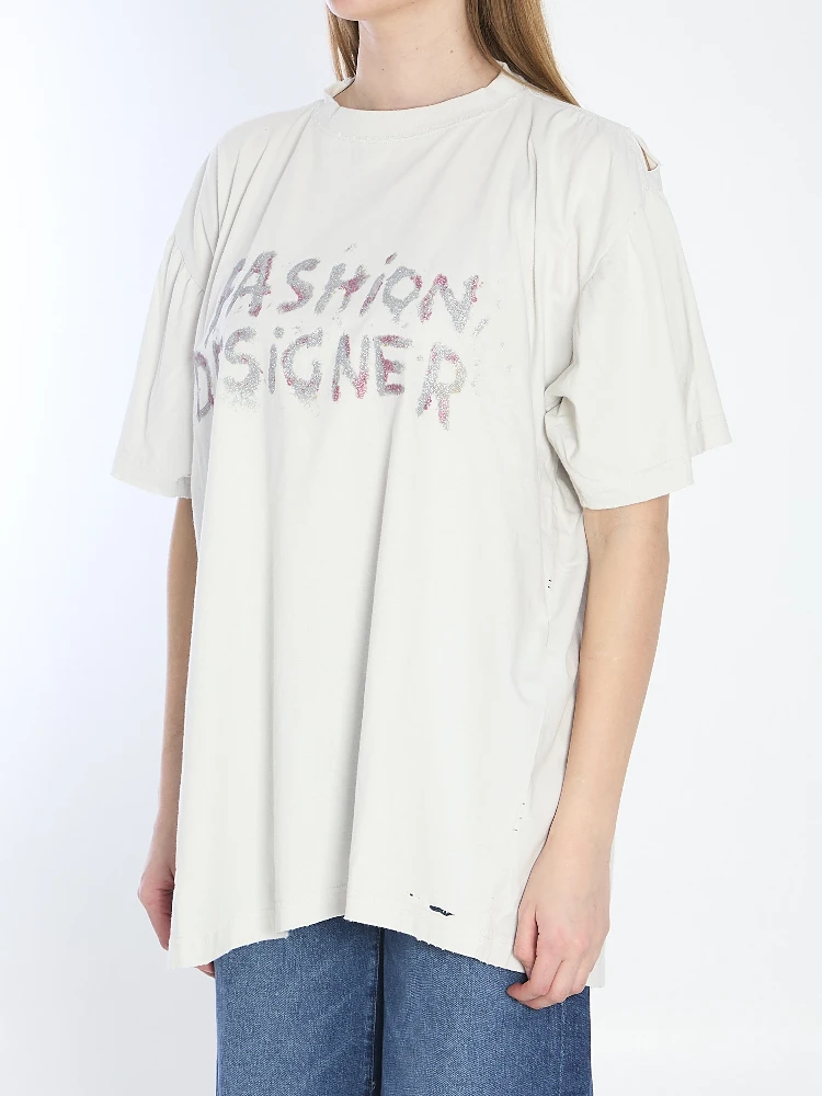 Distressed cotton shirt alternative