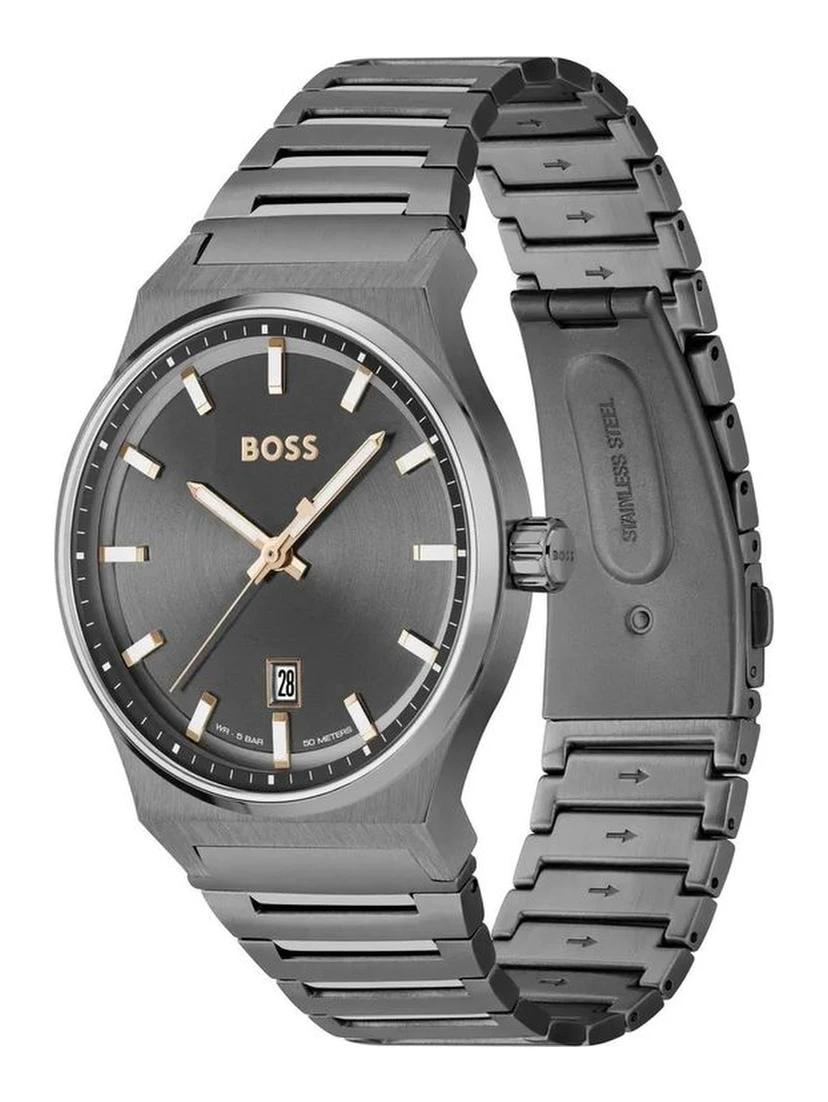 Gray Stainless Steel Dress Watch