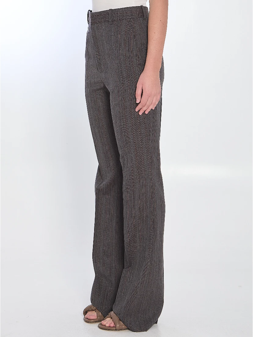 Wool trousers with thin stripes