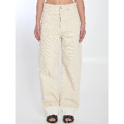Turned up jeans