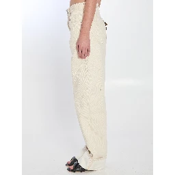 Turned up jeans