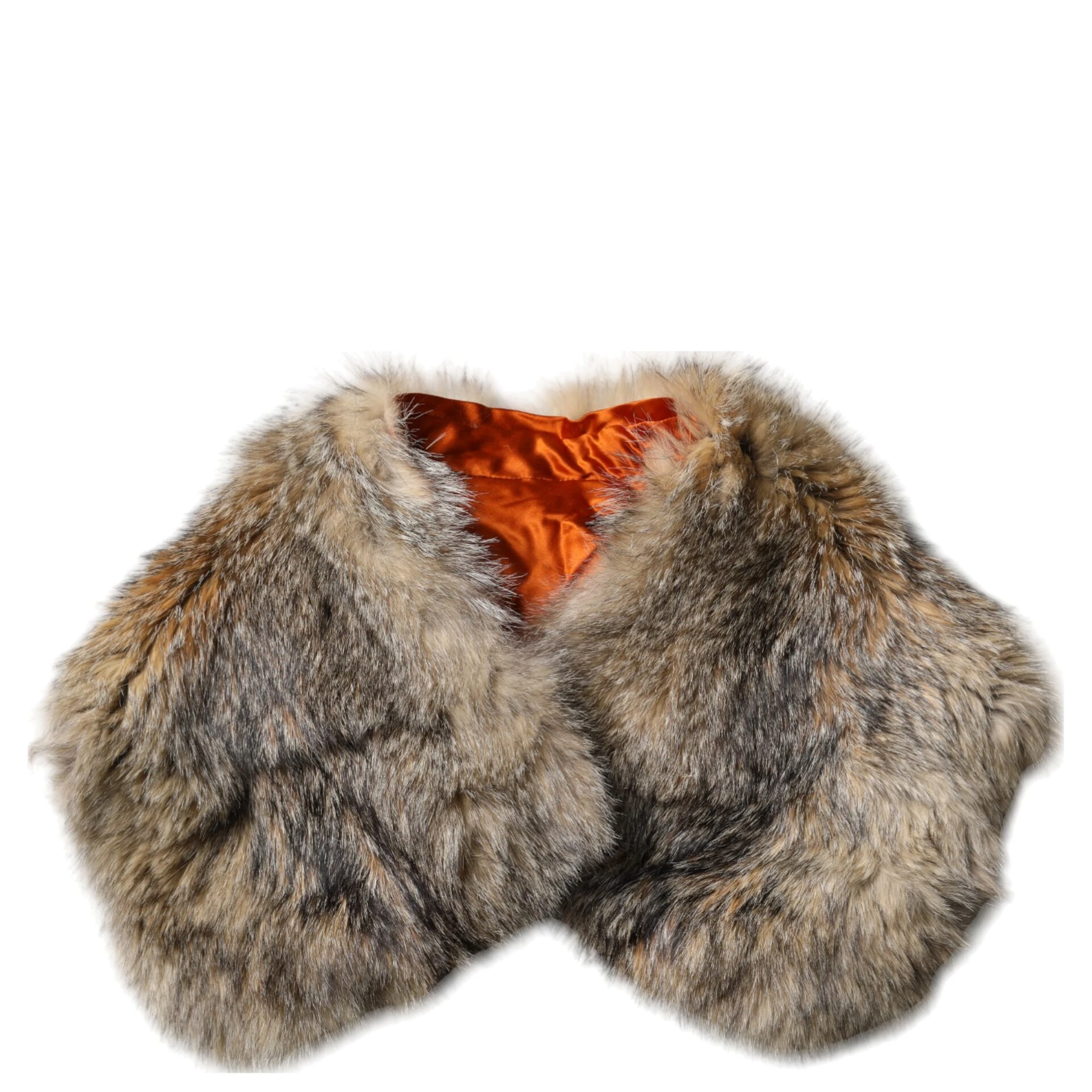 Brown Fur Shoulder Collar Neck Wrap Scarf