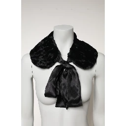 Black Lamb Fur Women Neck Warmer Winter Scarf