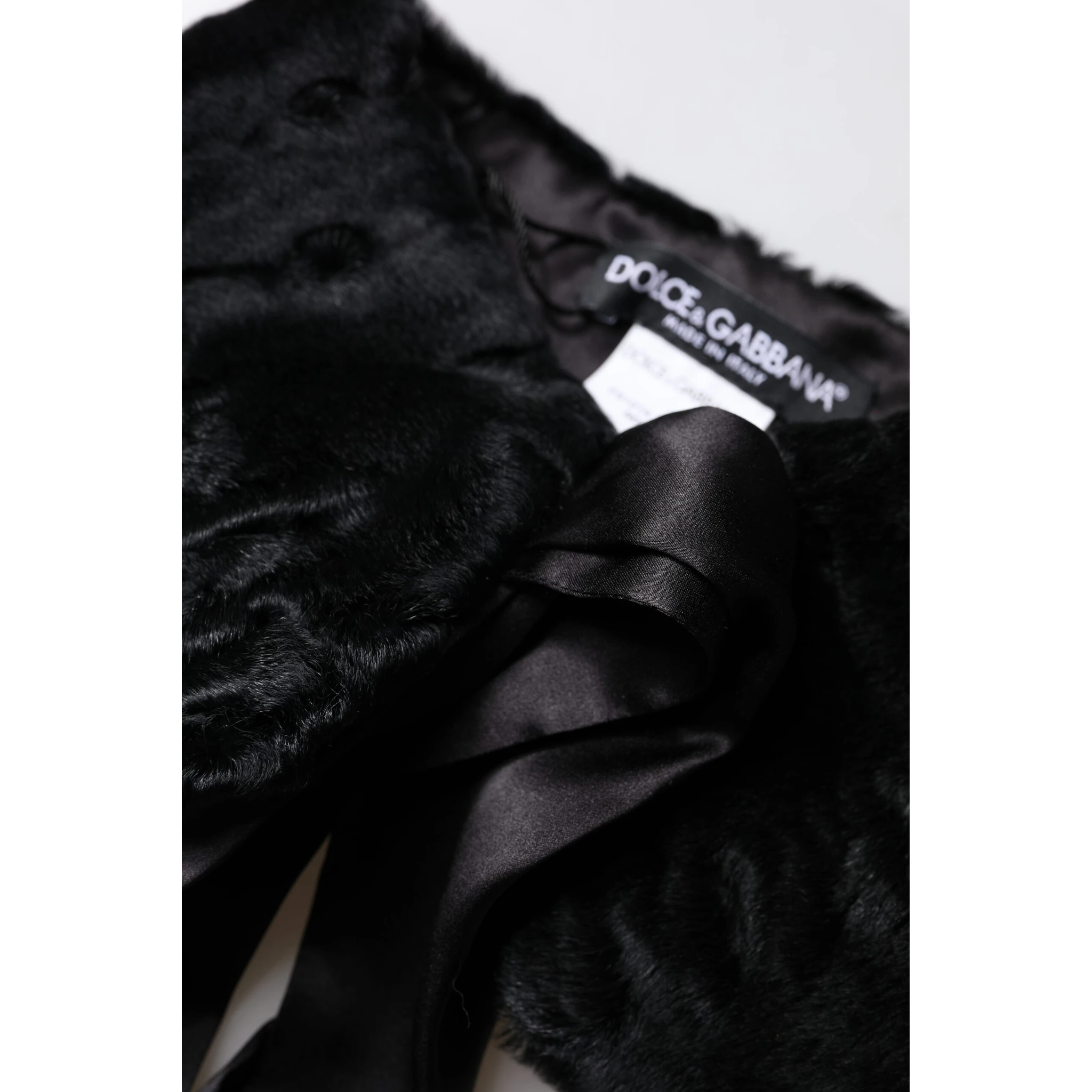 Black Lamb Fur Women Neck Warmer Winter Scarf