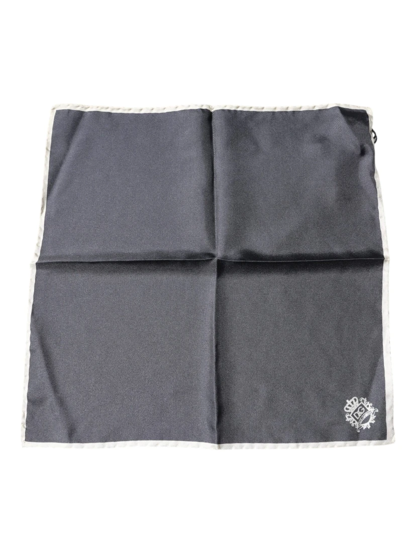 Gray Crown Logo Square Handkerchief Scarf