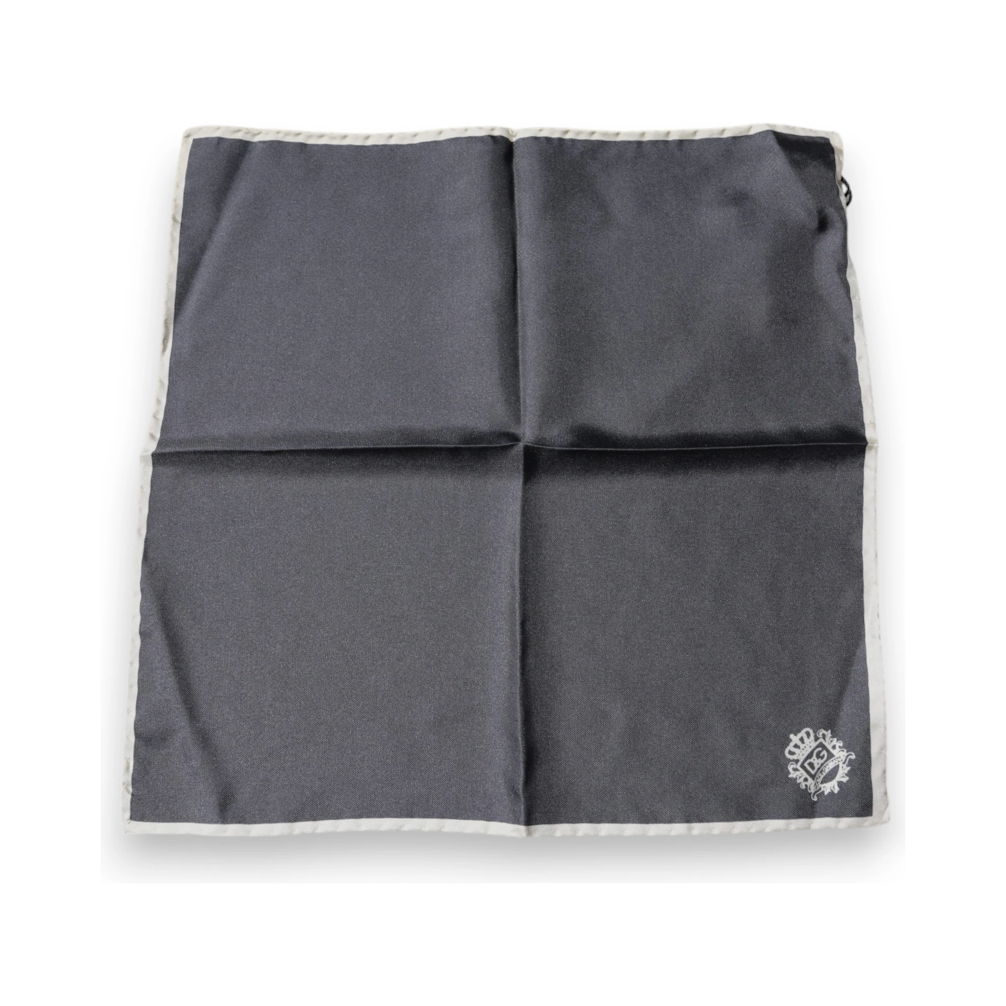 Gray Crown Logo Square Handkerchief Scarf