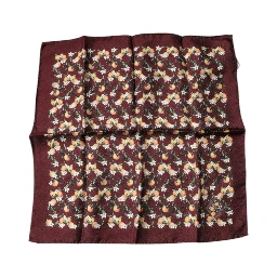 Maroon Oranges Silk Square Handkerchief Scarf
