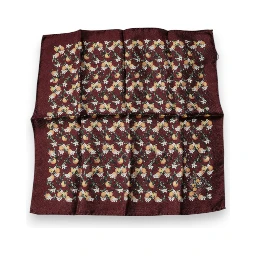 Maroon Oranges Silk Square Handkerchief Scarf