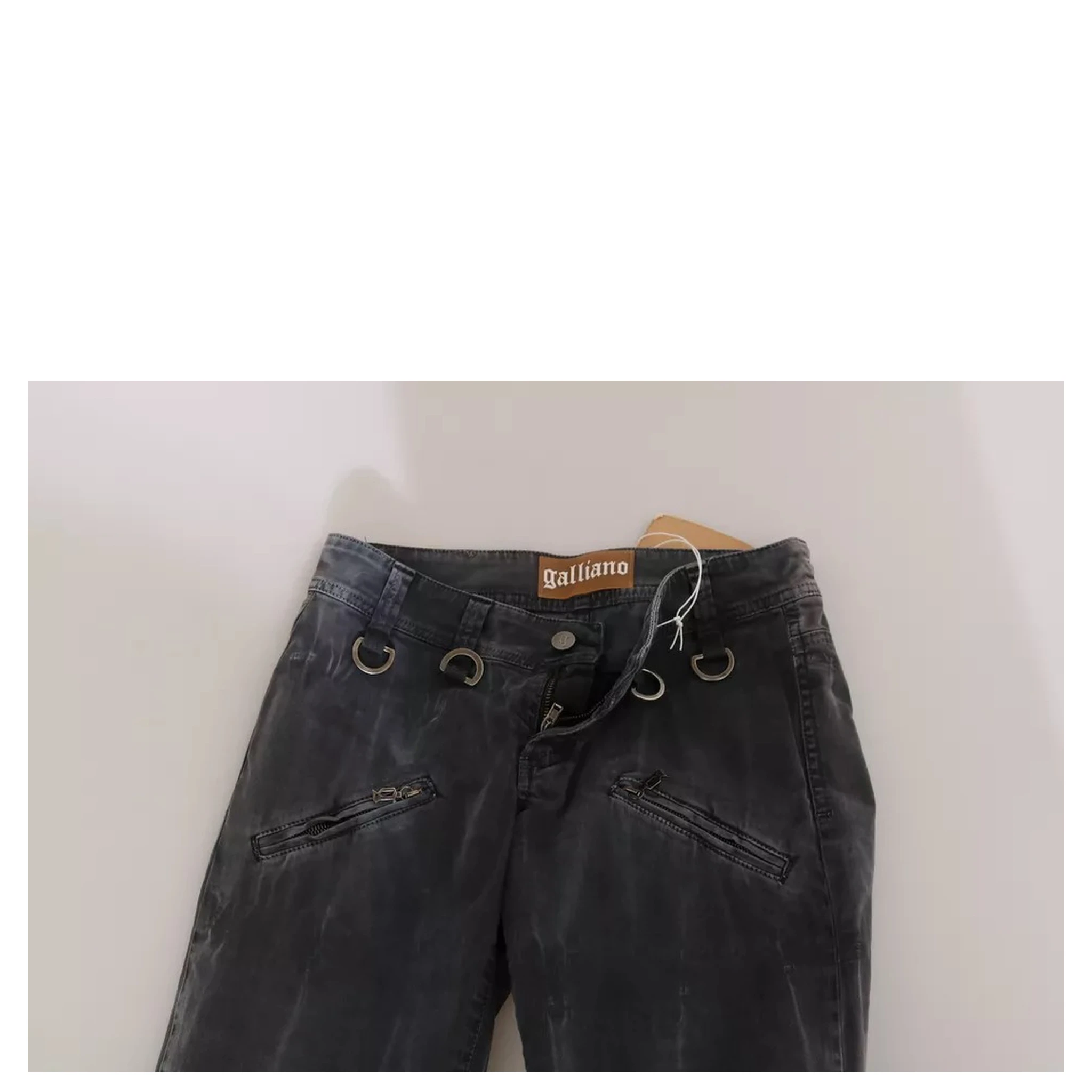 Grey Washed Low Waist Zipper Side Skinny Denim Jeans