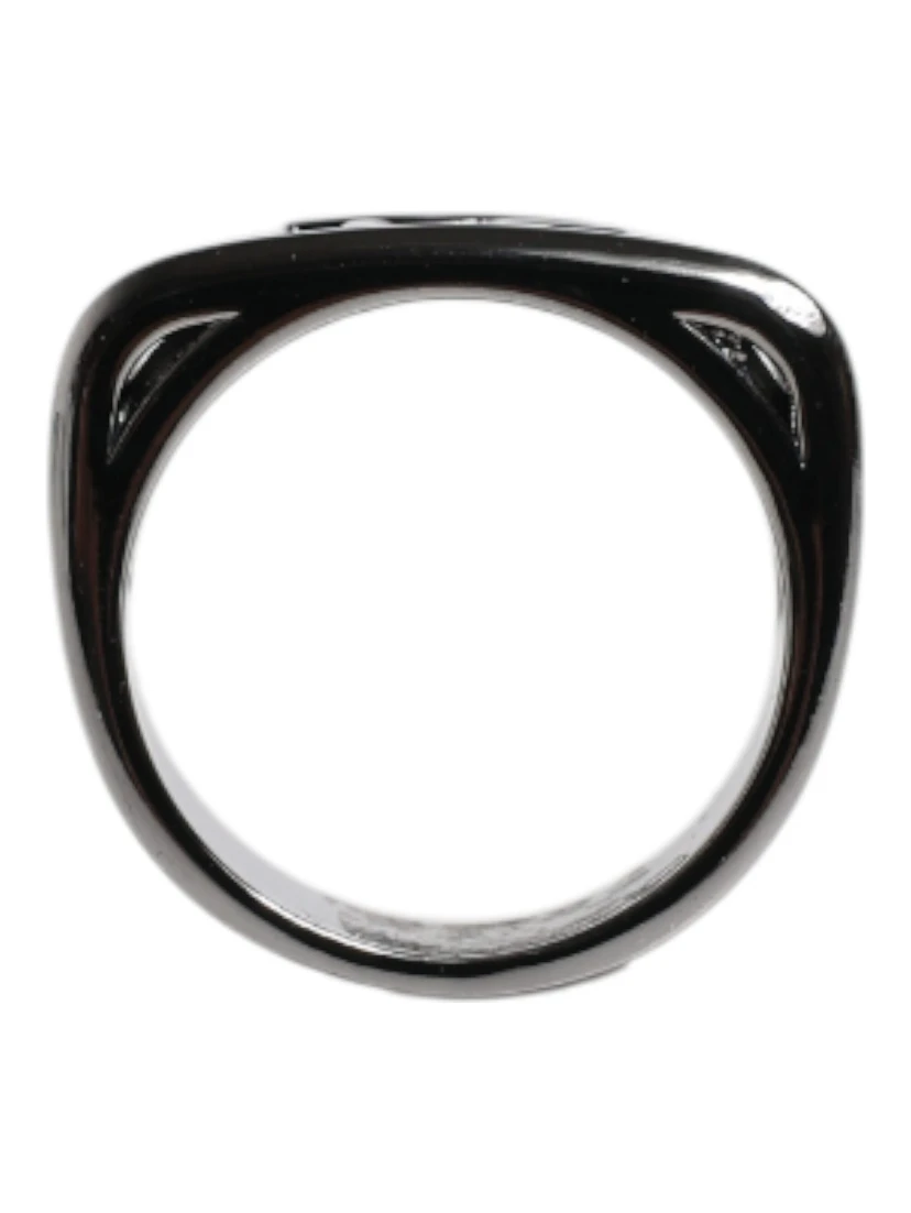 Silver Tone Brass Anello DG Logo Ring