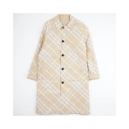 Reversible check-print coat
