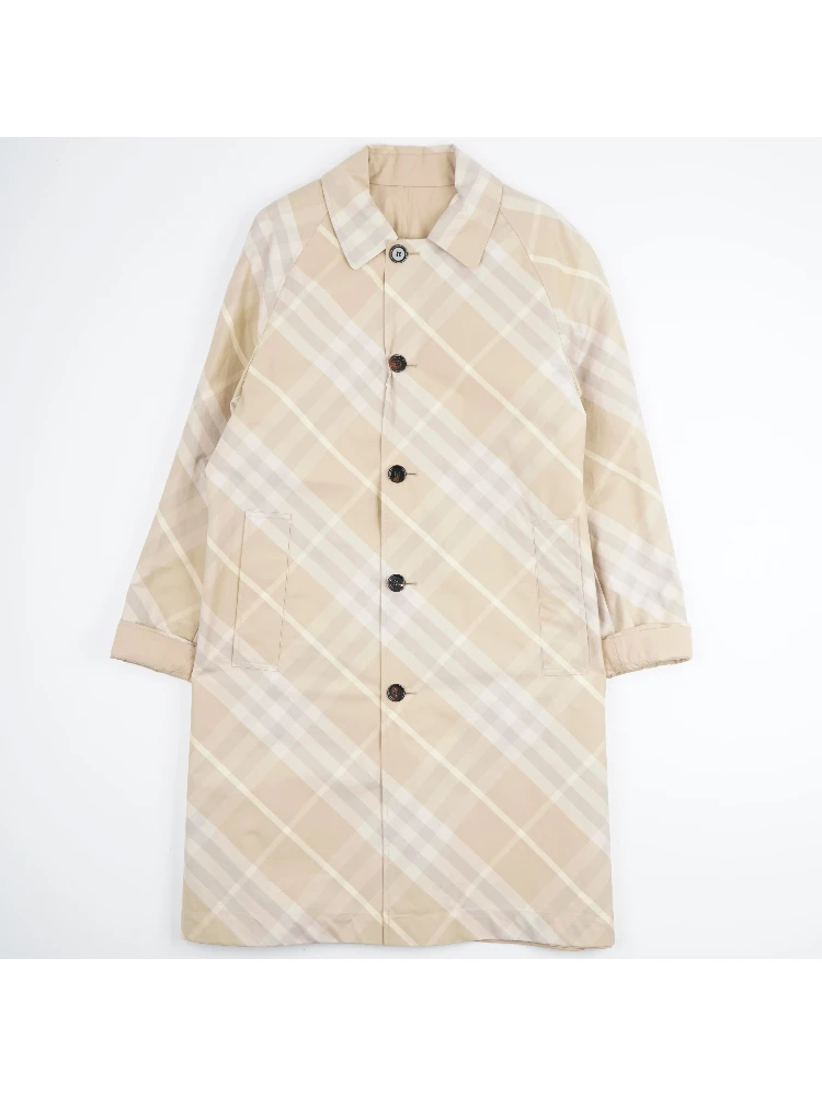 Reversible check-print coat