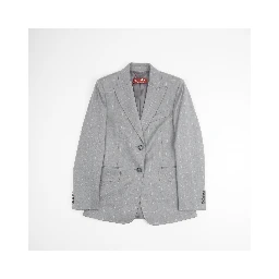 بليزر بنقشة مربعات رمادية فاتحة