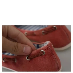 Scarlet Red Blue Stripe Flat Slip-On Shoes