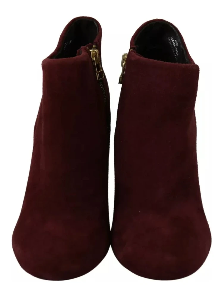 Maroon Blush Velvet Suede Penelope Ankle Boots Shoes alternative