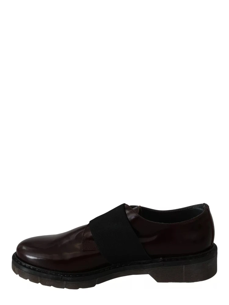 Dark Brown Leather Elastic Strap Shoes alternative