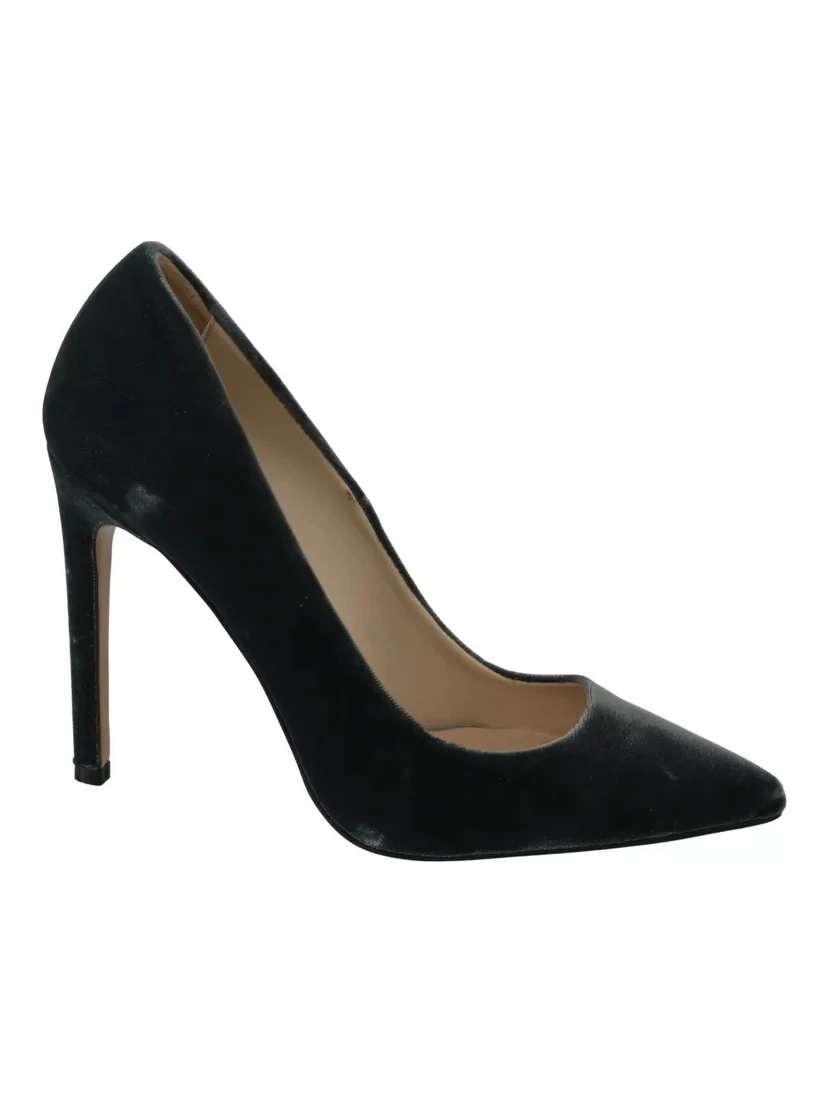 Gray Velvet Dress Stiletto Pumps Shoes