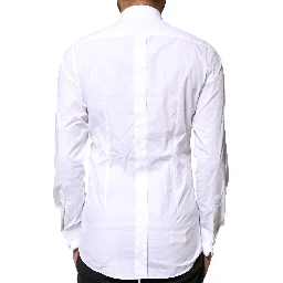 White GOLD CottonPoplin Bib Formal Dress Shirt
