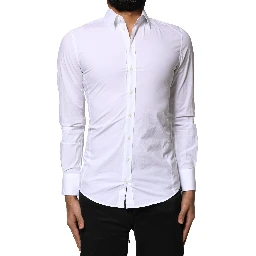 White SICILIA Cotton Formal Men Dress Shirt