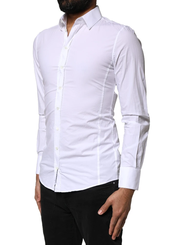 White SICILIA Cotton Formal Men Dress Shirt alternative