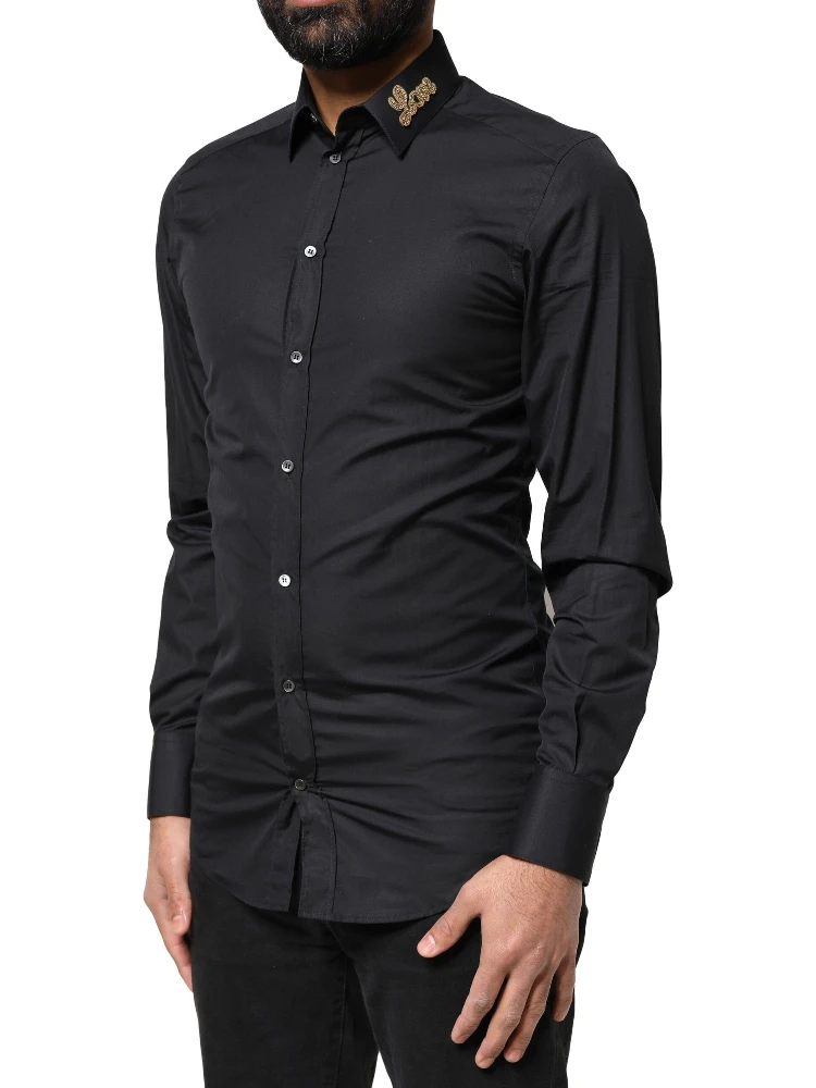 Black Love Embroidery GOLD Formal Dress Shirt alternative