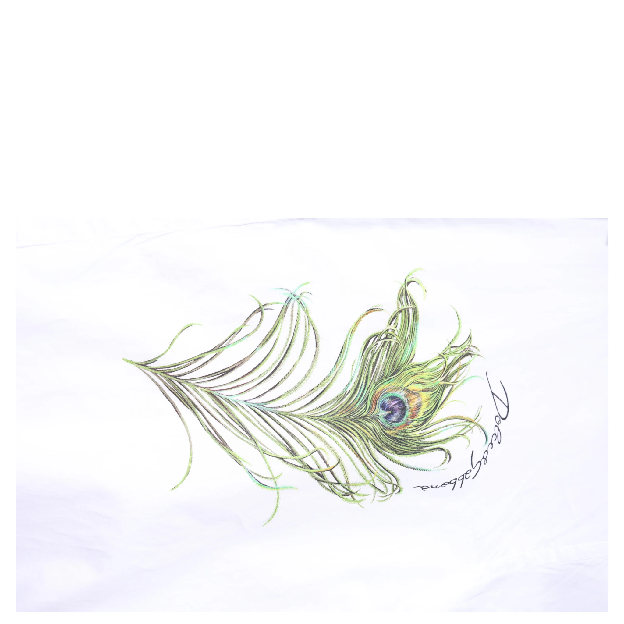 White Cotton Peacock Feather GOLD Formal Shirt