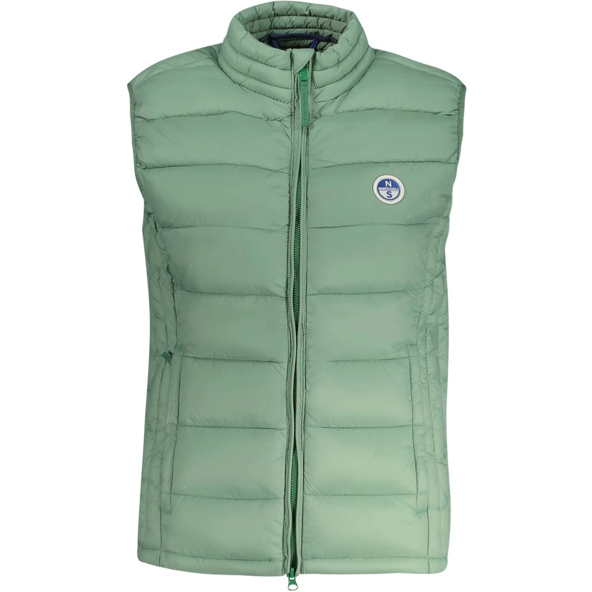Green Polyamide Sleveless Jacket