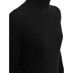Black Wool Long Dress