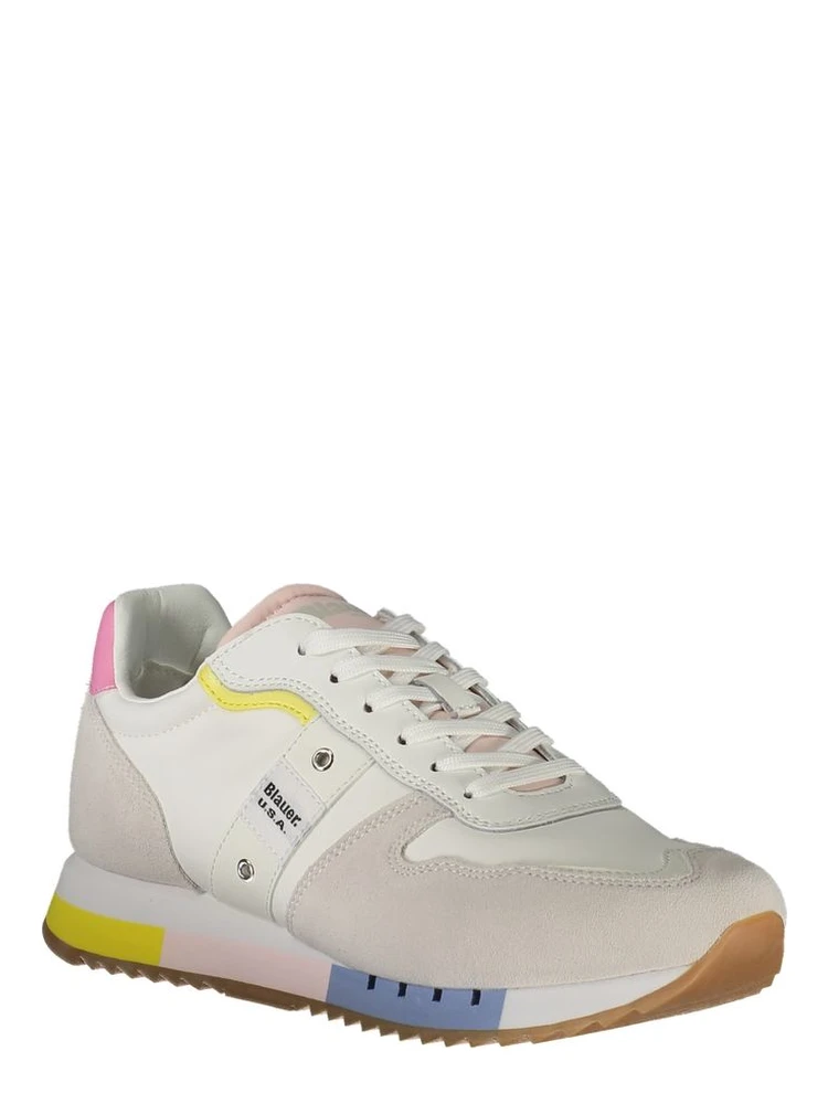 Leather Suede Panel Trainers In Multi alternative