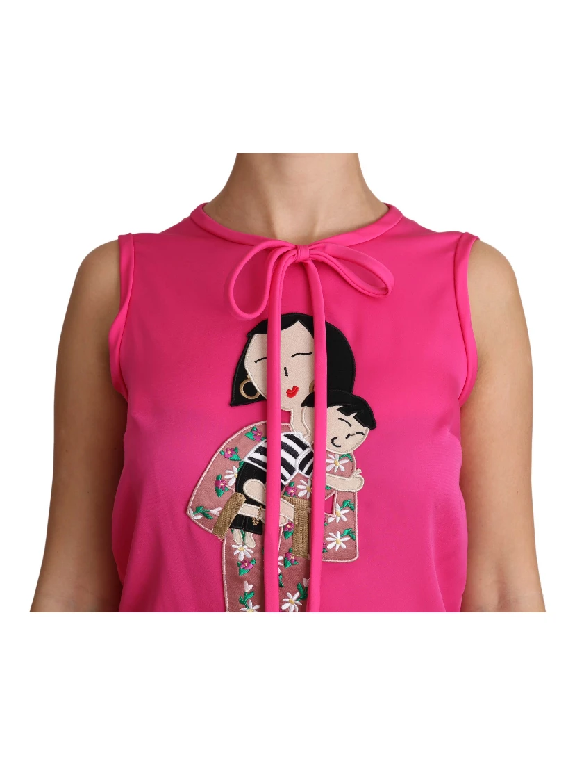 Pink Family Silk Tank  Mama Blouse Top Shirt