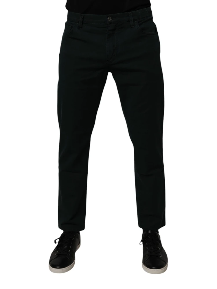 Dark Green Cotton Loose Men Denim Jeans alternative