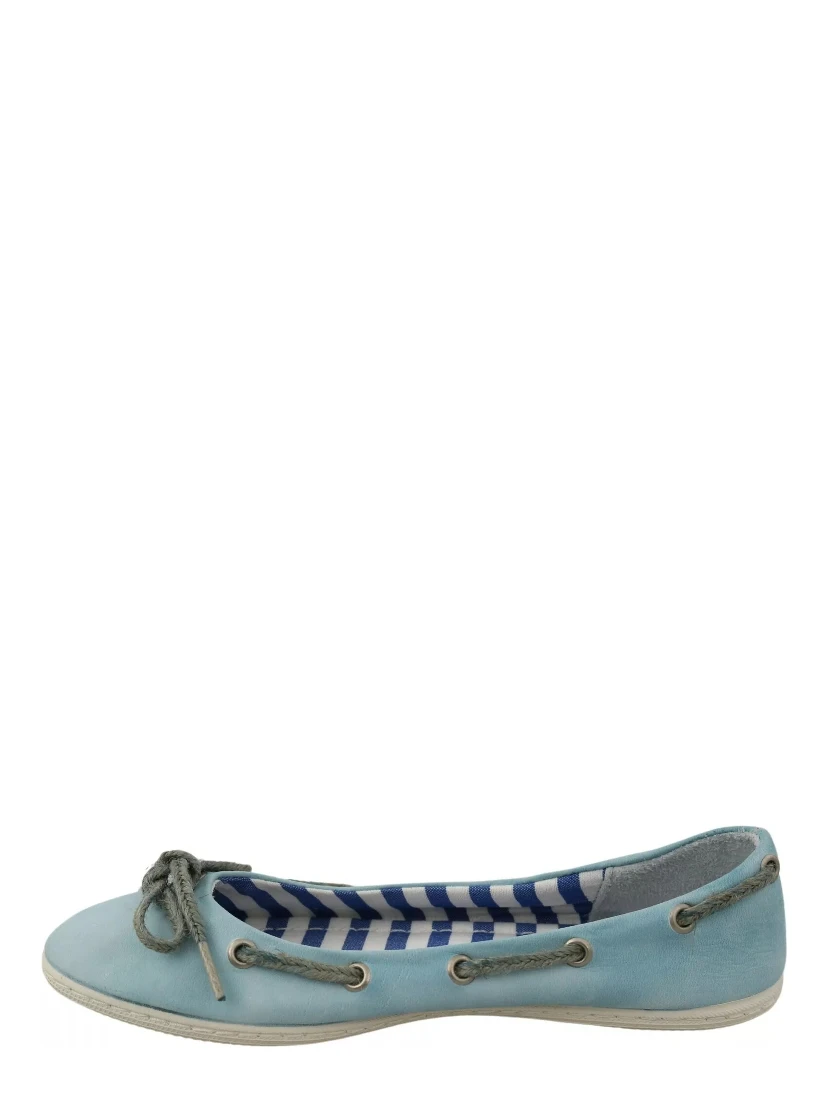 Sky Blue Suede Lace Bow Loafers Ballet Flat Shoes