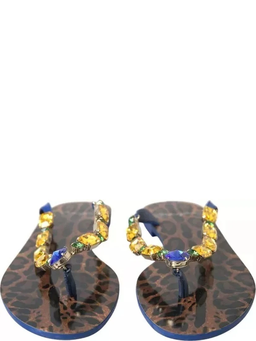 Blue Crystals Flats Sandals Beachwear Shoes