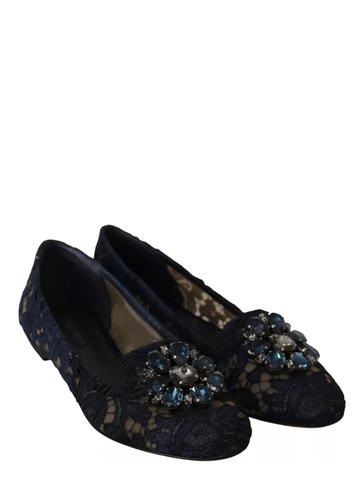Blue Crystal Loafer Lace Ballet Flats Shoes alternative