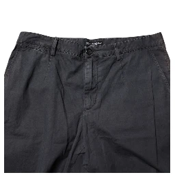 Dark Gray Cotton Mid Waist Men Bermuda Shorts