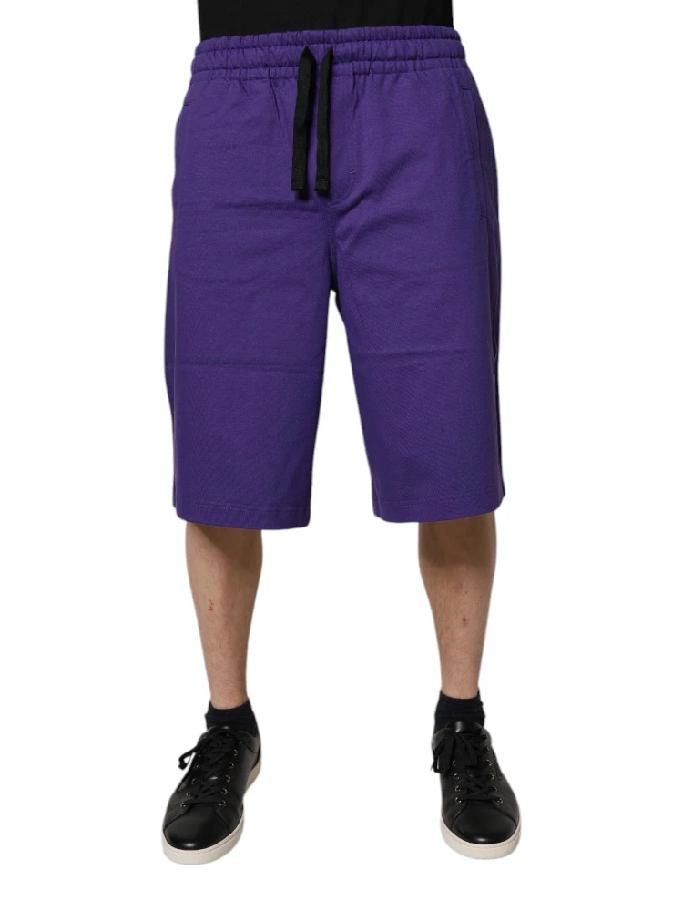 Purple Cotton Men Bermuda Sweatshorts Shorts alternative
