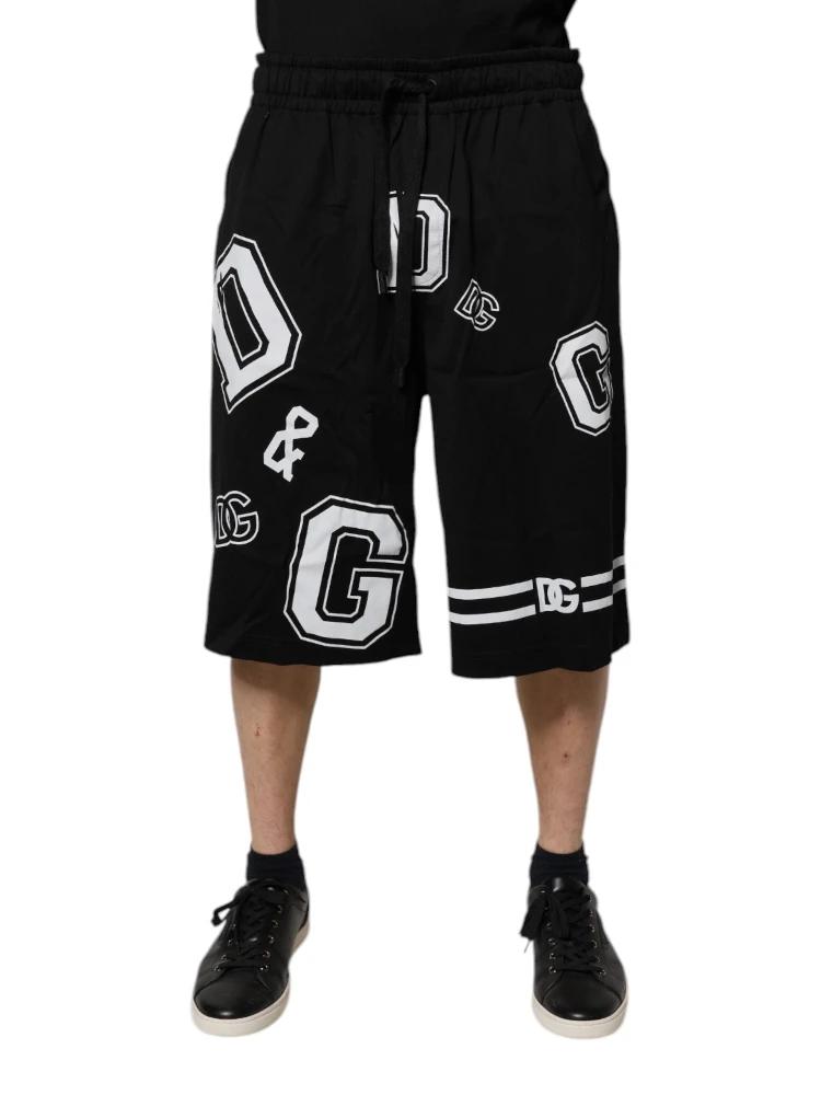 Black Logo Cotton Bermuda Sweatshorts Shorts
