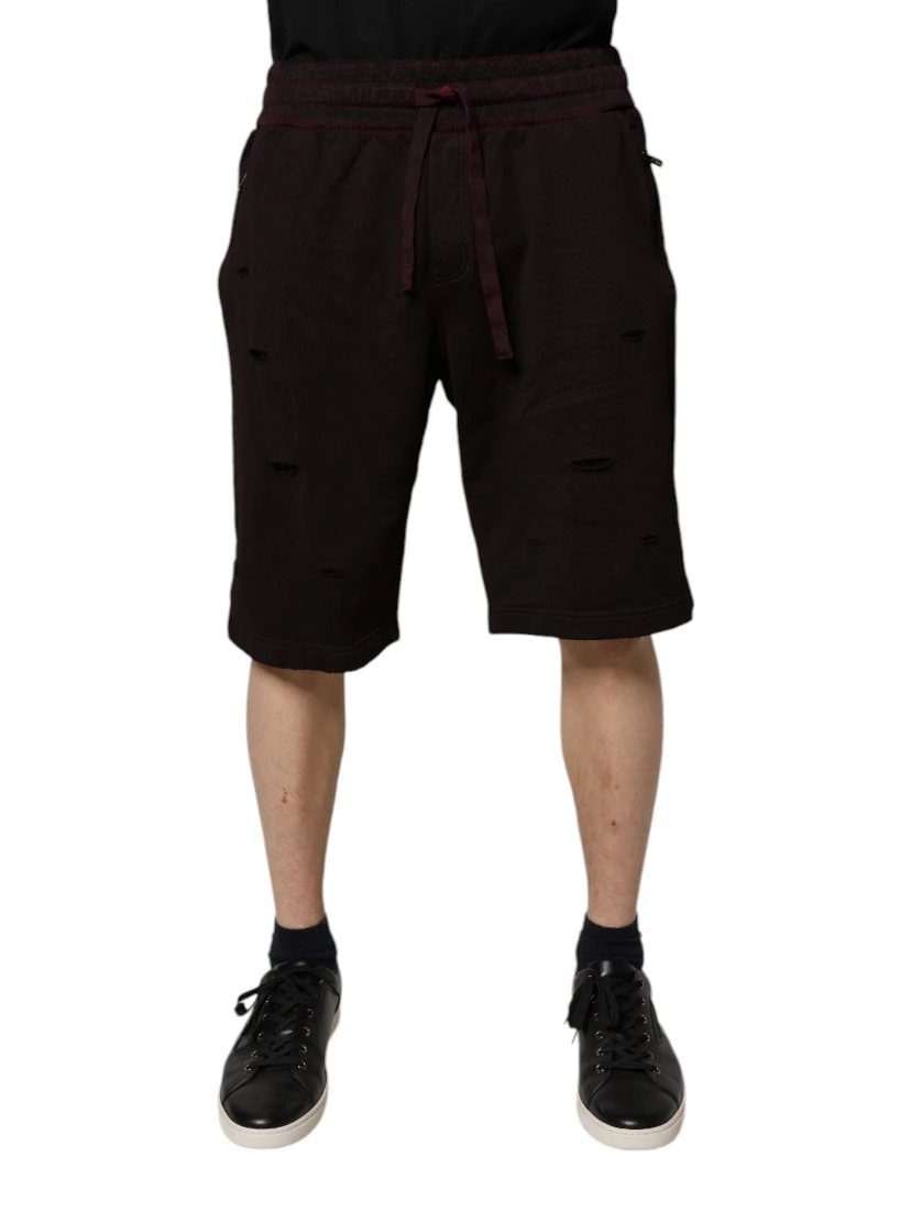 Bordeaux Cotton Bermuda Sweatshorts Shorts