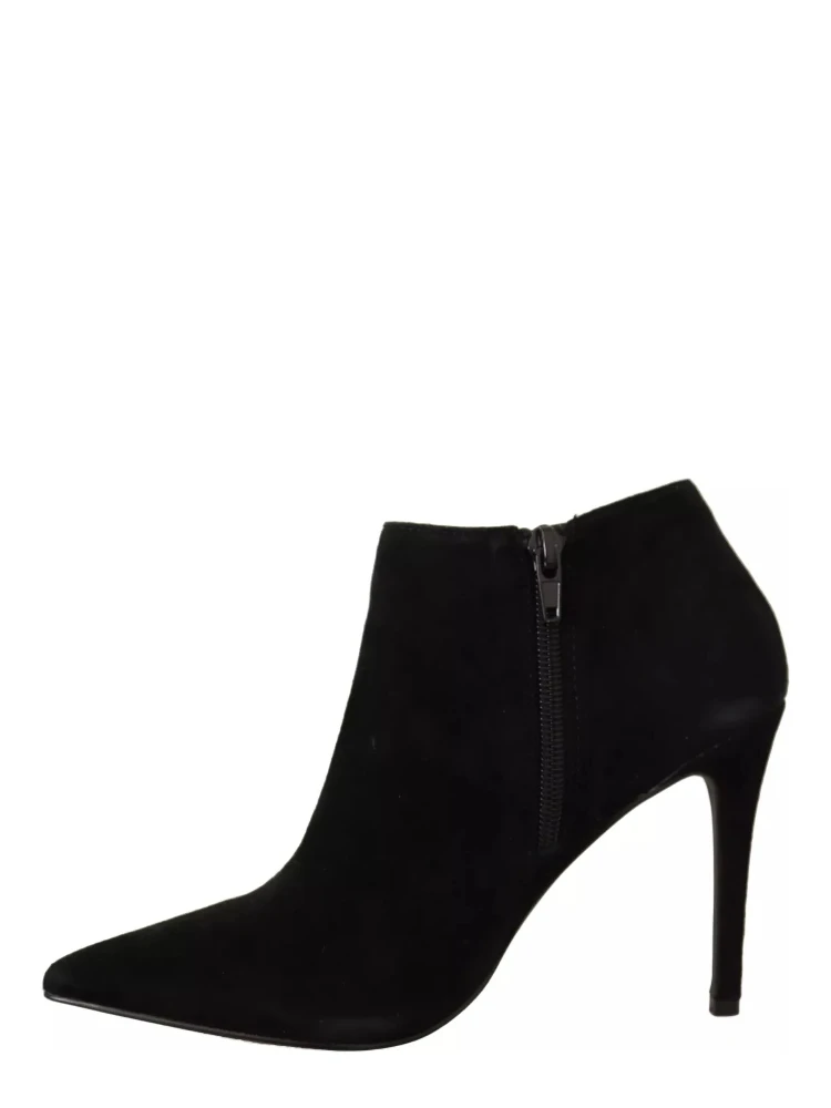 Black Suede Leather Stiletto Heels Boots Shoes alternative