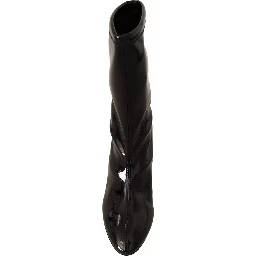 Black Patent Leather High Heels Boots Shoes