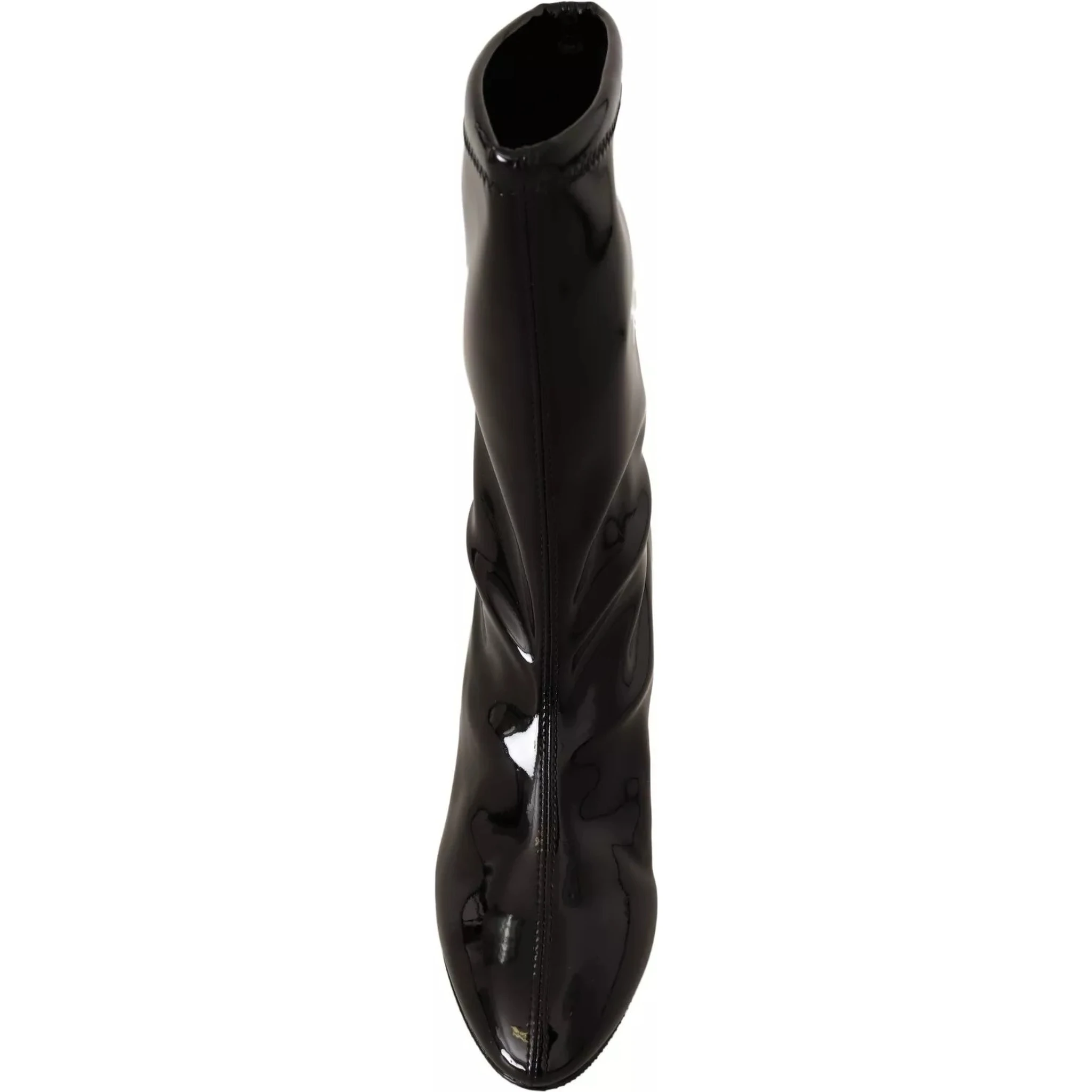 Black Patent Leather High Heels Boots Shoes