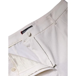 White Wool Mid Waist Wide Leg Pants